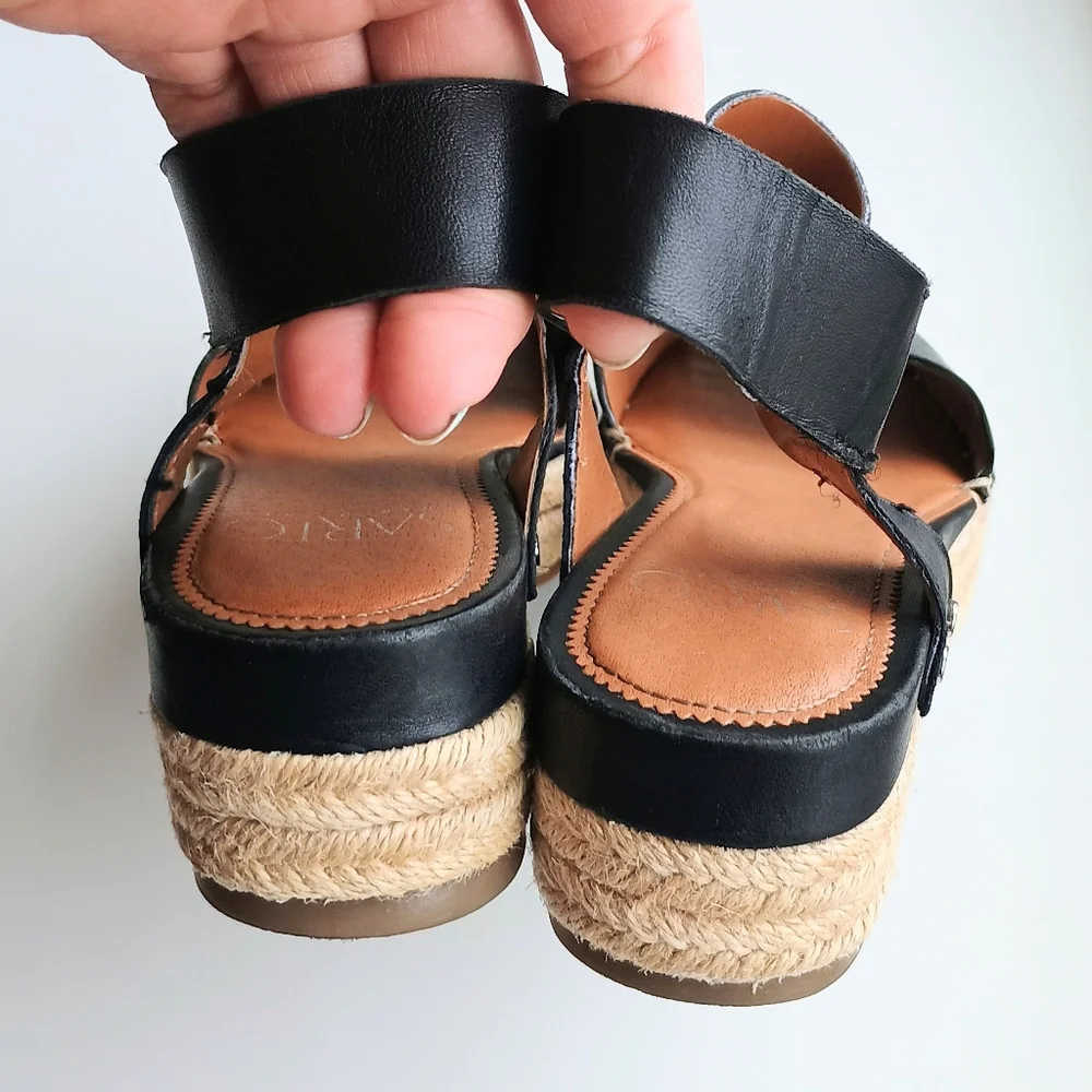 Women's Sarto By Franco Sarto Black Sierra Platform Wedge Espadrille Sandals 5M - Picture 4 of 12